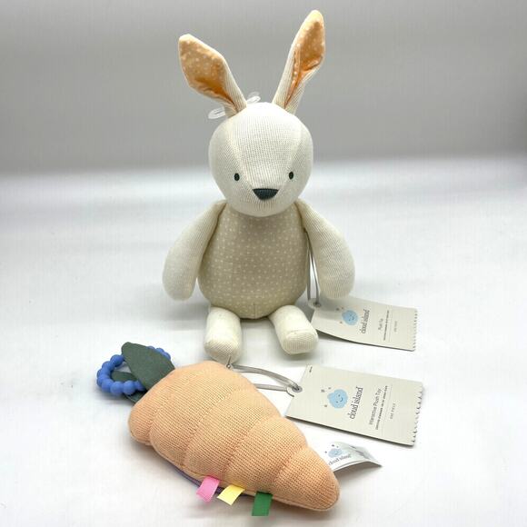 Plush Toy Bunny Stuffed Animal and Carrot Interactive Infant Toy - Cloud Island - Picture 1 of 8